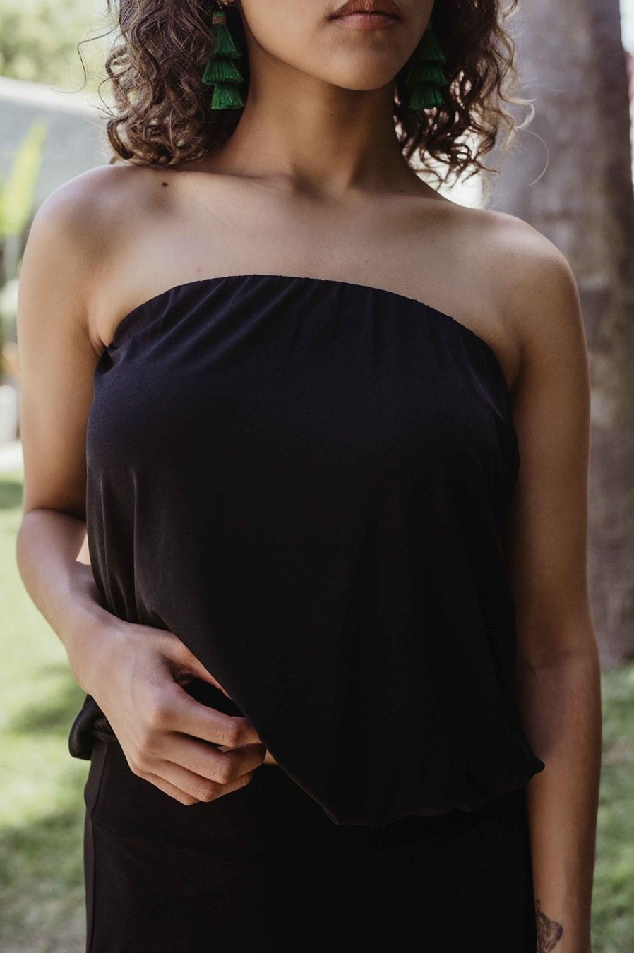 Clothing Veronica M Tanks & Strapless Tops | Black Stretch Tube Top