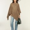 Clothing Veronica M Ponchos | Taupe Throw-On Poncho-Best Seller