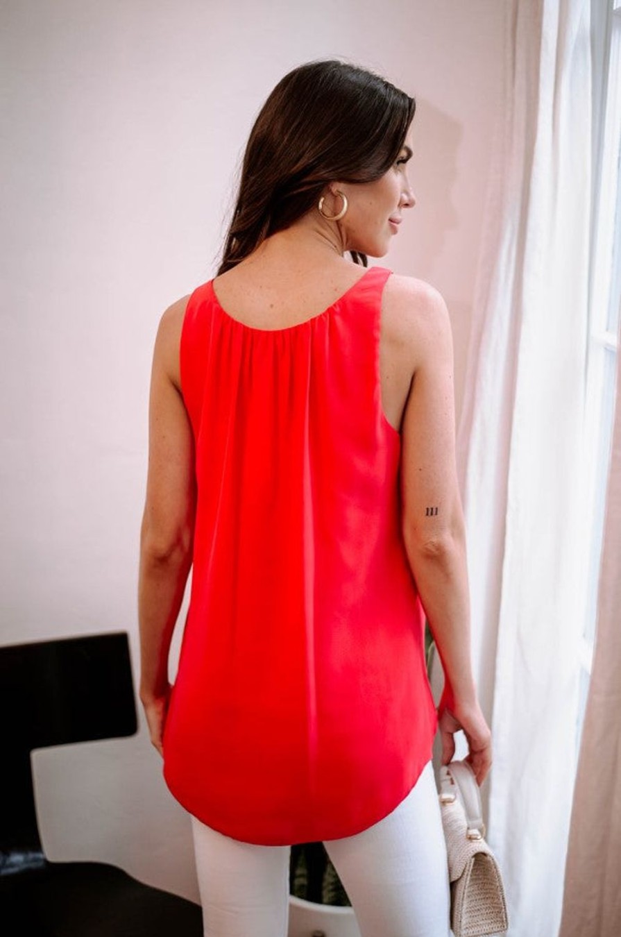 Vacation Veronica M | Strawberry V-Neck Tank Blouse