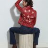 Clothing Veronica M Jackets + Blazers | Mauritius Christy Star Leather Jacket- Red-Best Seller