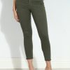 Clothing Veronica M Denim Shop | Tractr Mona High Rise Crop Fray Jeans - Olive