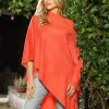 Clothing Veronica M Ponchos | Coral Throw-On Poncho-Best Seller