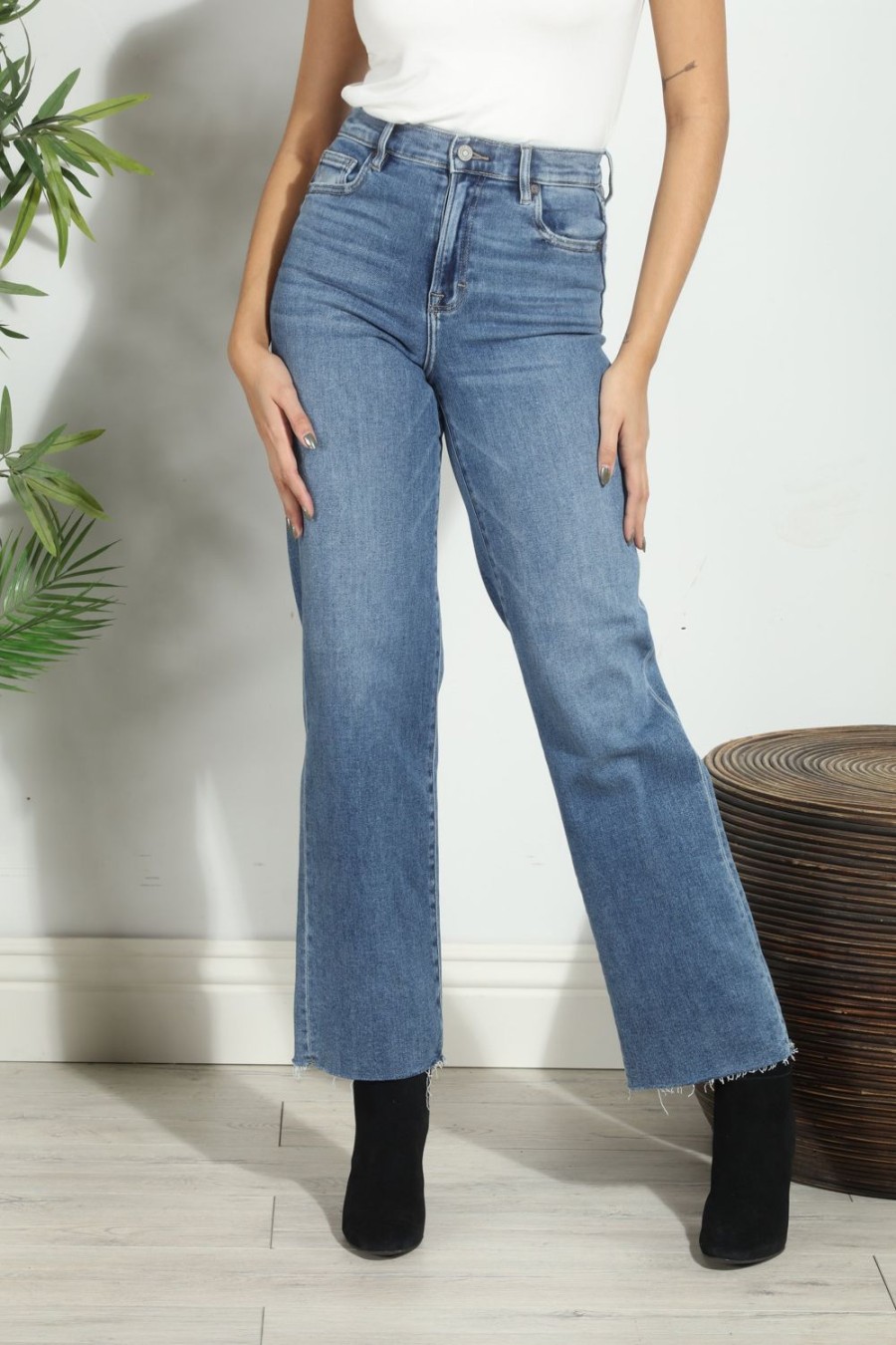 Clothing Veronica M Denim Shop | Logan High Waist Dad Jean- Medium Dark