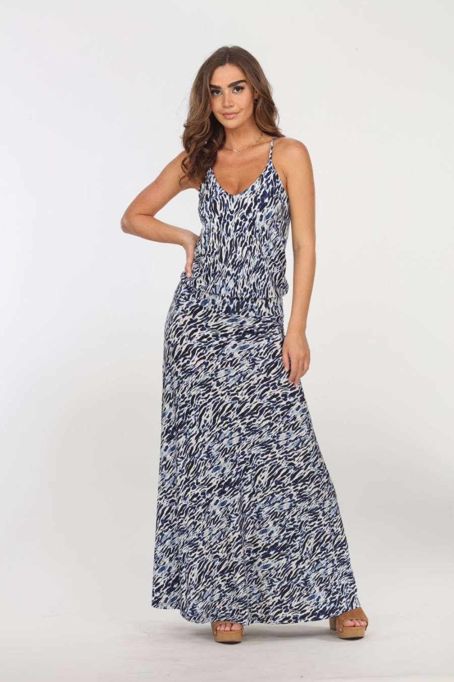 Clothing Veronica M Maxi Dresses | Livia Stretch Drop Waist Maxi Dress