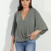 Clothing Veronica M Cupro Tops | Verdina Cupro Surplice Top-Best Seller