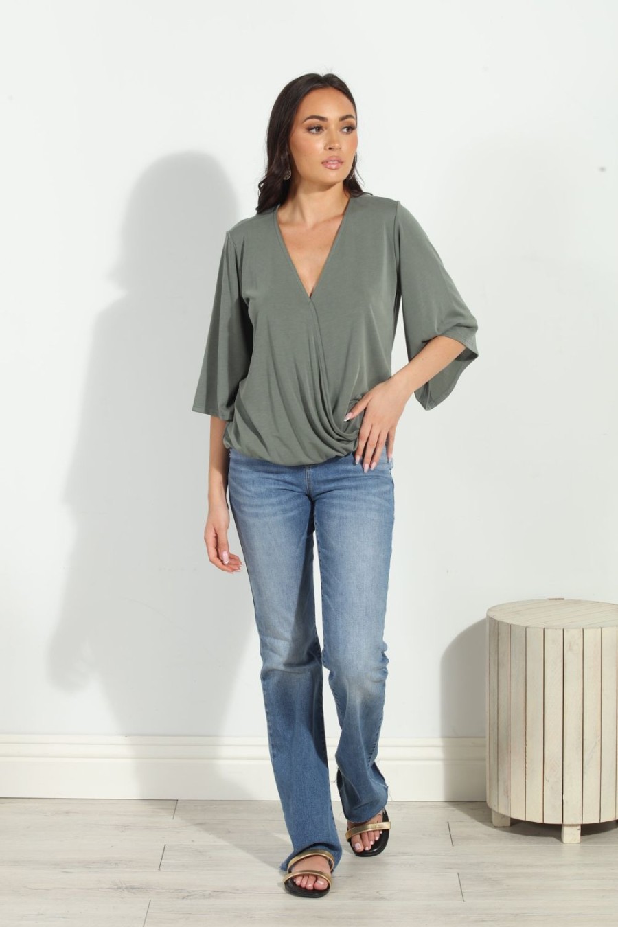 Clothing Veronica M Cupro Tops | Verdina Cupro Surplice Top-Best Seller