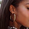 Accessories Veronica M | Big Hoop Earrings -14K Gold Dipped