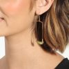 Accessories Veronica M | Geo Green And Gold Dangle Earrings