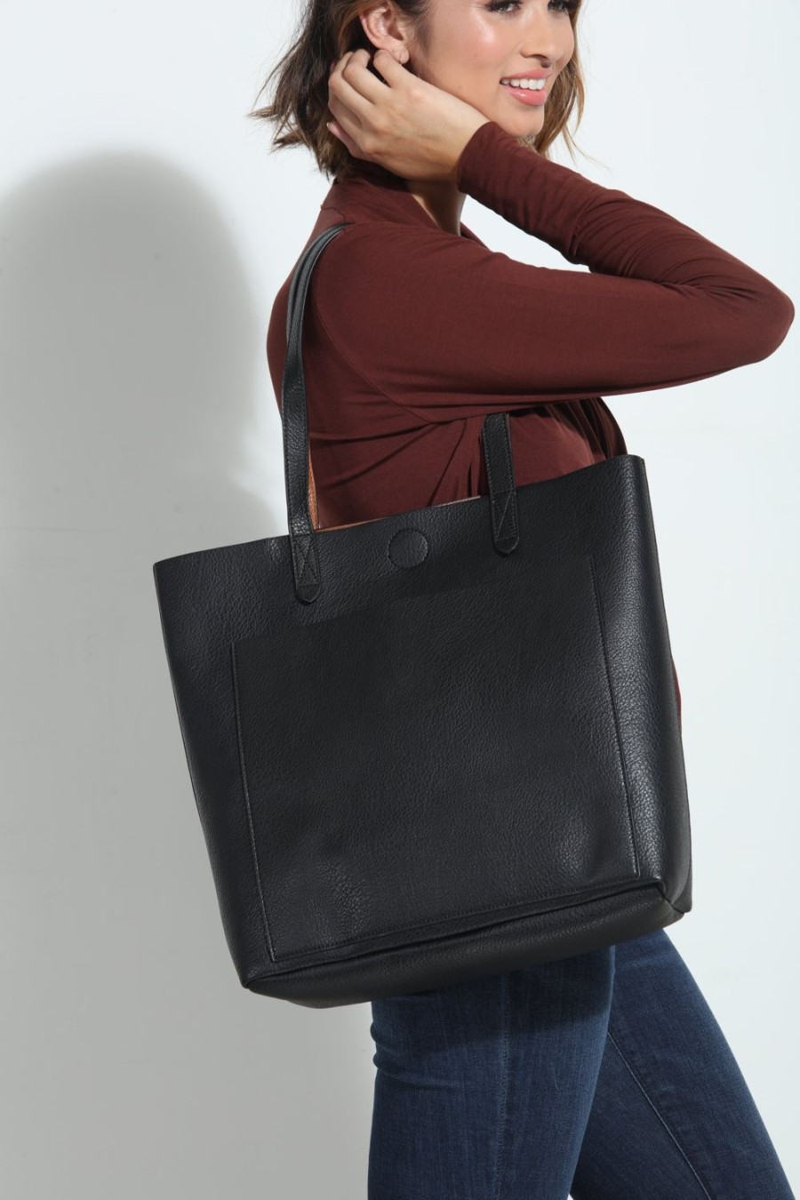 Accessories Veronica M | Two-Toned Shoulder Tote