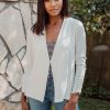 Clothing Veronica M Jackets + Blazers | Ivory Soft Ponti Jacket