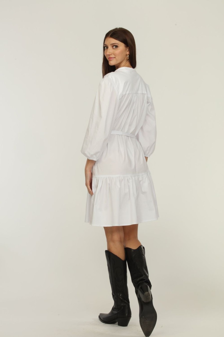 Vacation Veronica M | White Shirt Dress With Belt