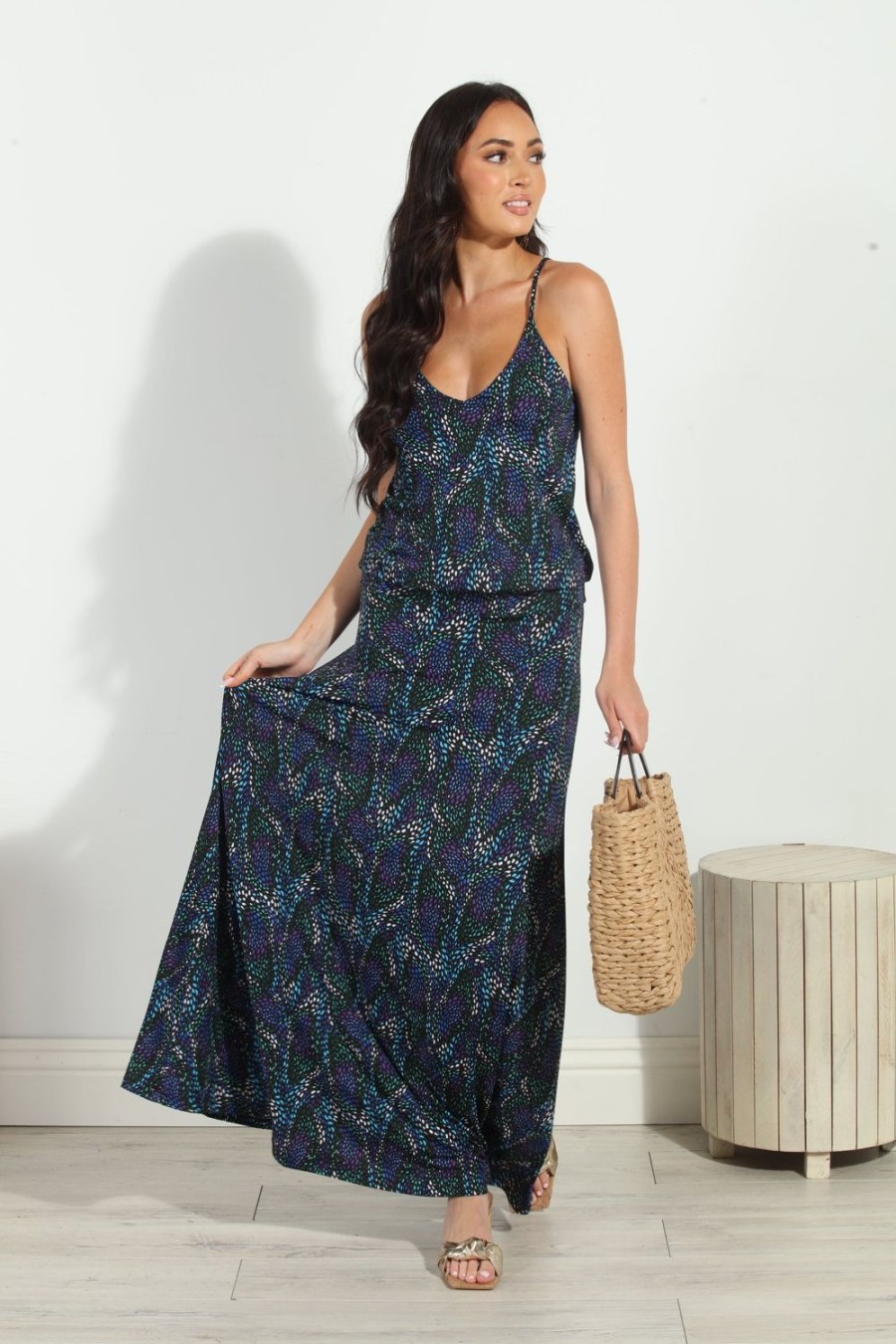 Clothing Veronica M Maxi Dresses | Zayne Drop Waist Maxi Dress