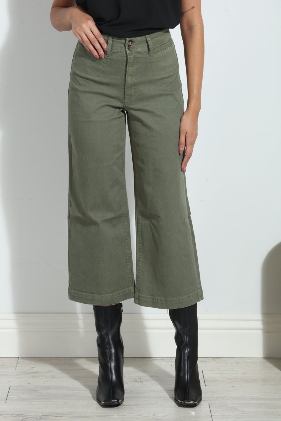 Clothing Veronica M Denim Shop | Unpublished Gemma Olive Cropped Pant