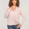 Clothing Veronica M Surplice Tops | Dusty Pink Draped Surplice Top - Best Seller