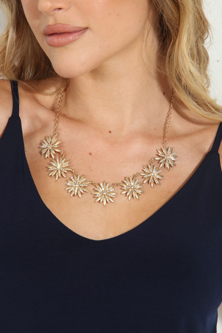 Accessories Veronica M | Sparkle Daisy Statement Necklace