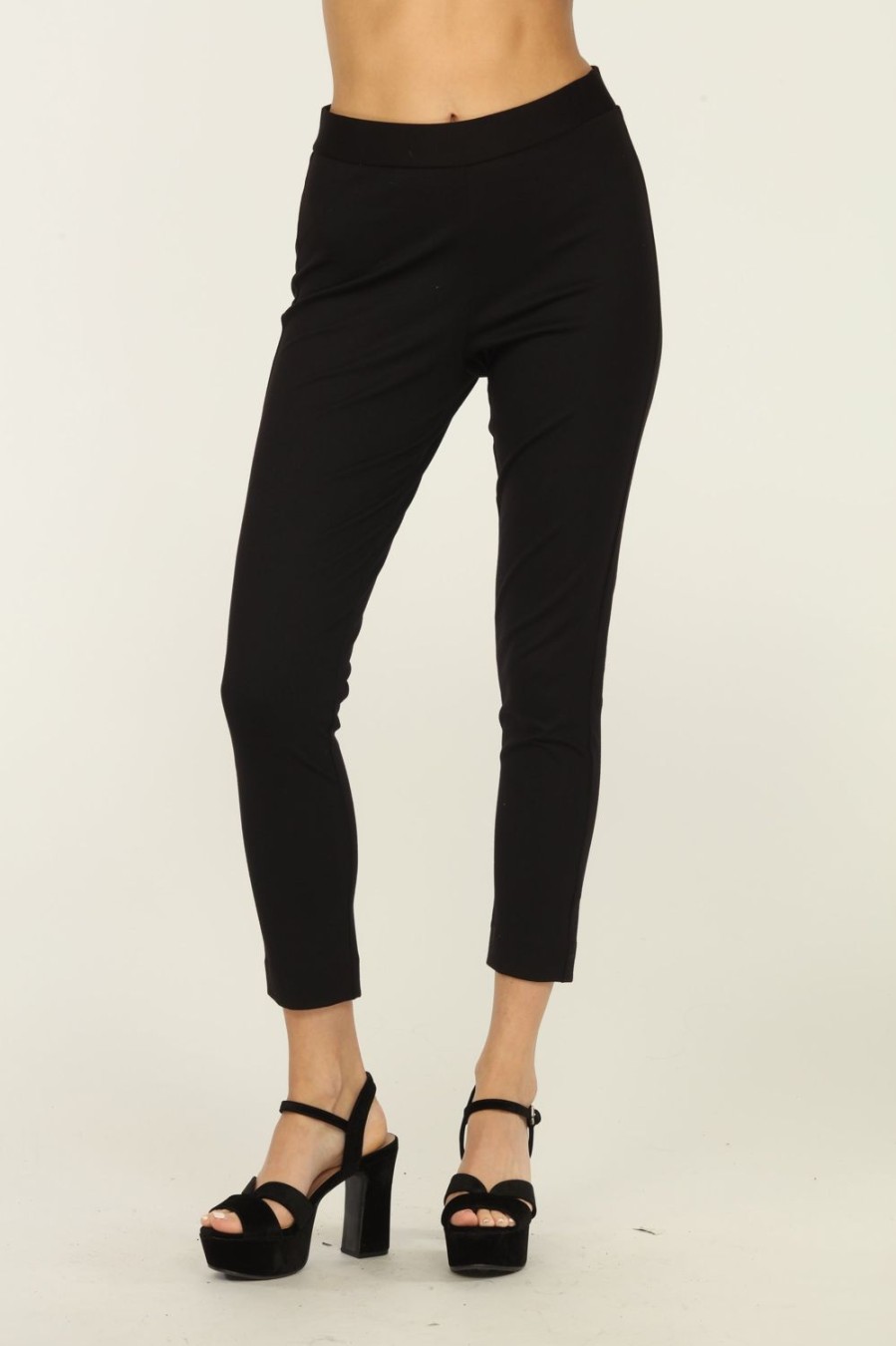 Clothing Veronica M Pants | Black Ponti Stretch Legging Pant