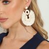 Accessories Veronica M | Ivory Raffia Circle Earrings