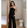 Vacation Veronica M | Black Stretch Tube Halter Jumpsuit