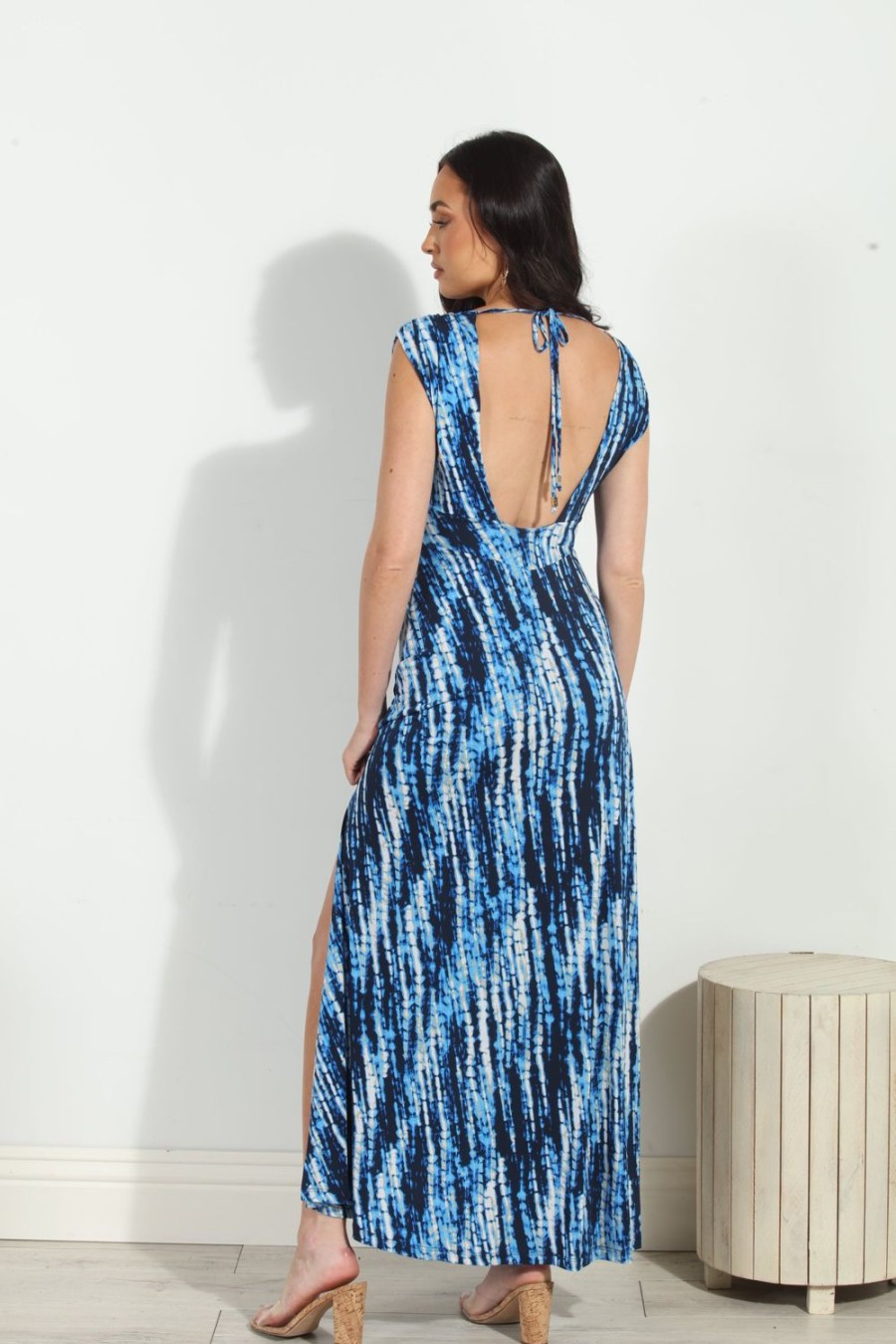 Clothing Veronica M Maxi Dresses | Ryleigh Stretch Deep V Maxi Dress