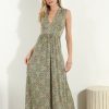 Clothing Veronica M Maxi Dresses | Neema Stretch V-Neck Maxi Dress