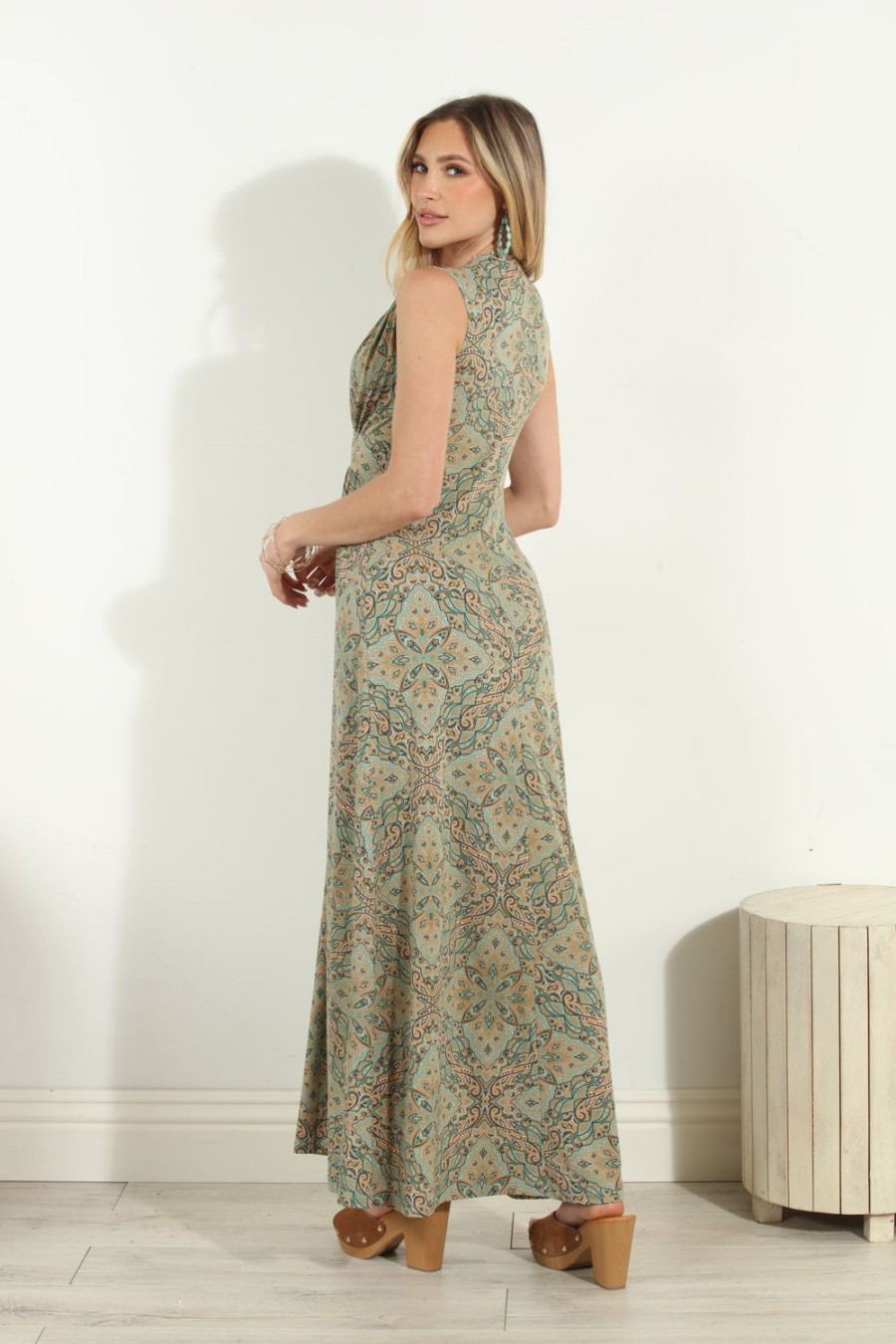 Clothing Veronica M Maxi Dresses | Neema Stretch V-Neck Maxi Dress