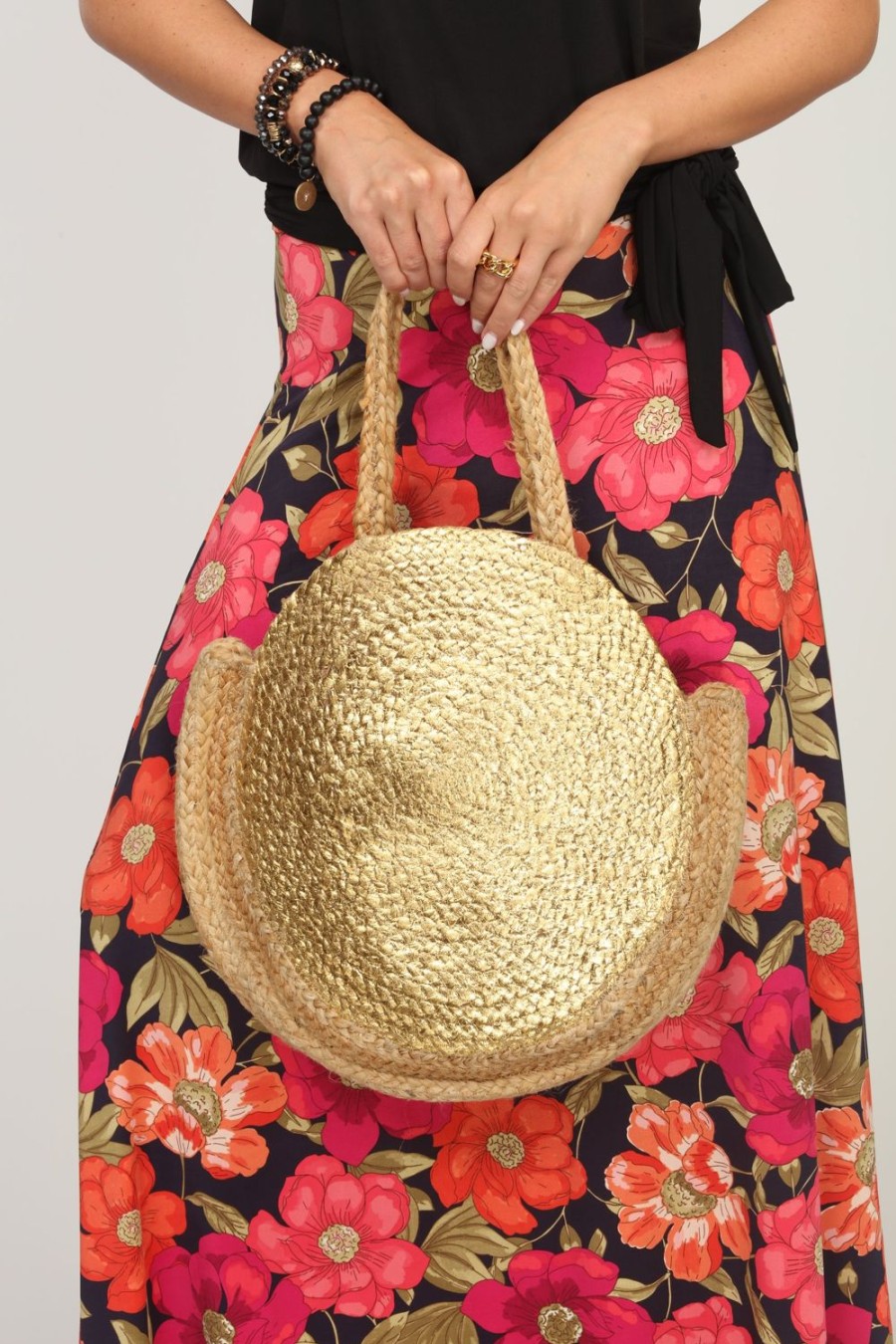 Vacation Veronica M | Tulum Gold Foil Detail Bag-