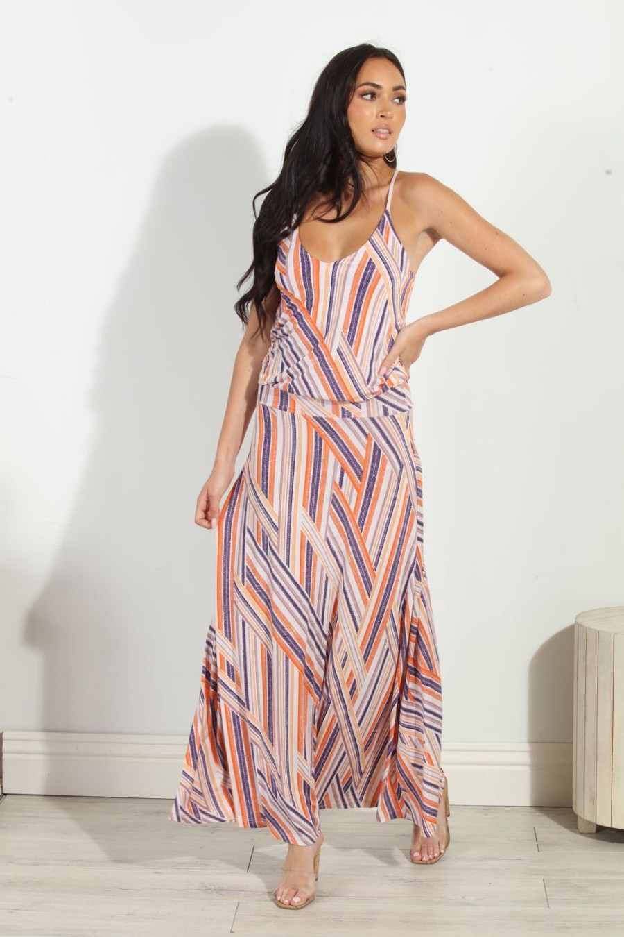 Clothing Veronica M Maxi Dresses | Carmel Drop Waist Maxi Dress-Best Seller