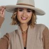 Accessories Veronica M | Beige Felt Fedora Hat