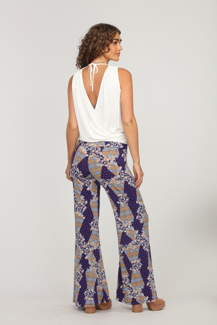 Vacation Veronica M | Dixon Paisley Stretch Flare Leg Pants-Best Seller