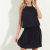 Vacation Veronica M | Jet Navy Pleated Neck Dress