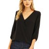 Clothing Veronica M Surplice Tops | Onyx Surplice Top