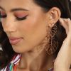 Accessories Veronica M | Gold Double Palm Leaf Earrings