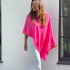 Clothing Veronica M Ponchos | Neon Pink Throw-On Poncho - Best Seller