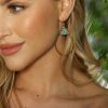 Accessories Veronica M | Aqua And Gold Dainty Earrings-Best Seller