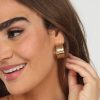 Accessories Veronica M | Oversized Gold Huggie Earrings