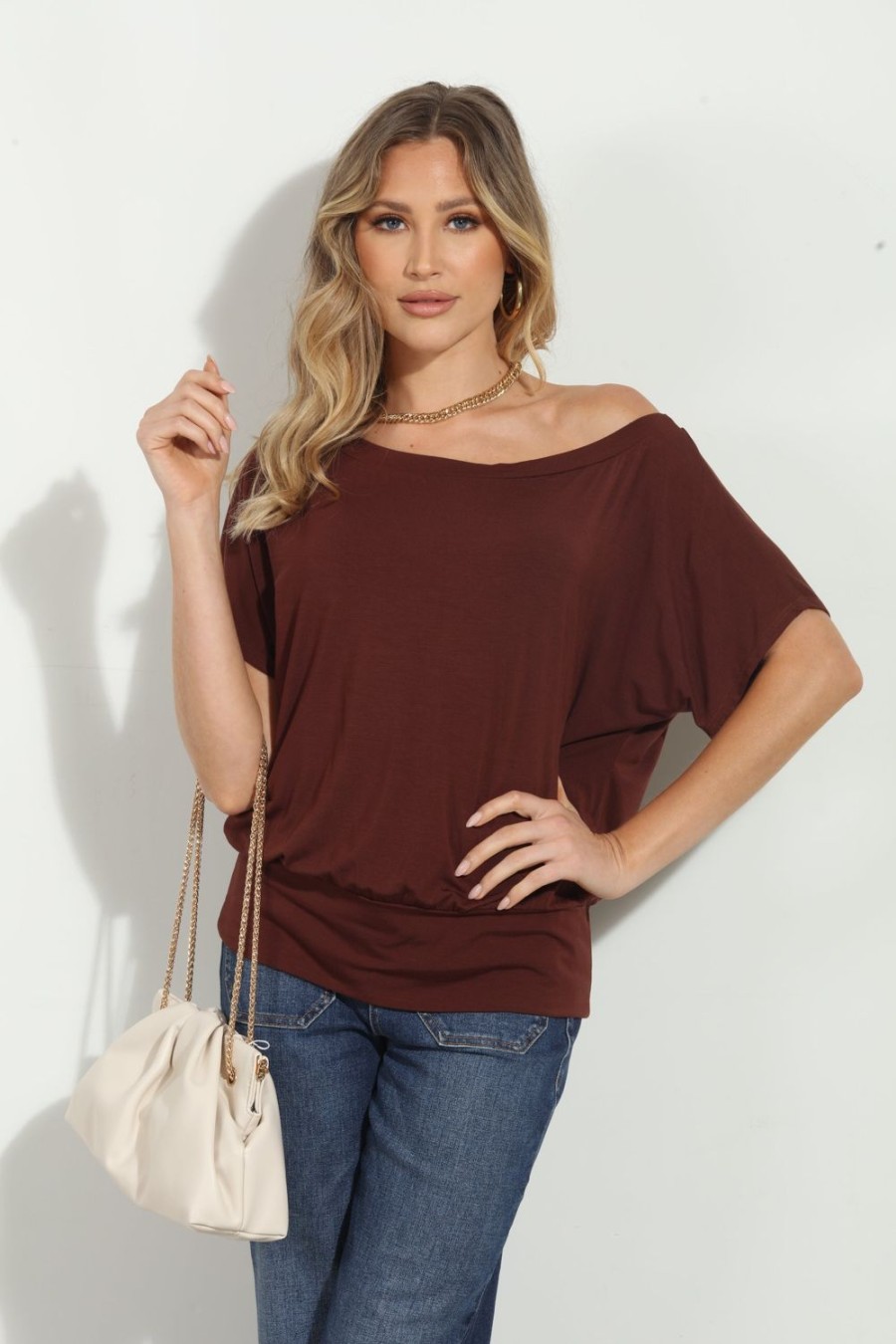 Clothing Veronica M Cupro Tops | Cocoa Cupro Ots Top