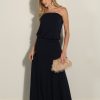 Clothing Veronica M Maxi Dresses | Navy Stretch Strapless Dropwaist Maxi Dress-Best Seller