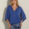 Clothing Veronica M Cupro Tops | Royal Cupro Surplice Top-Best Seller