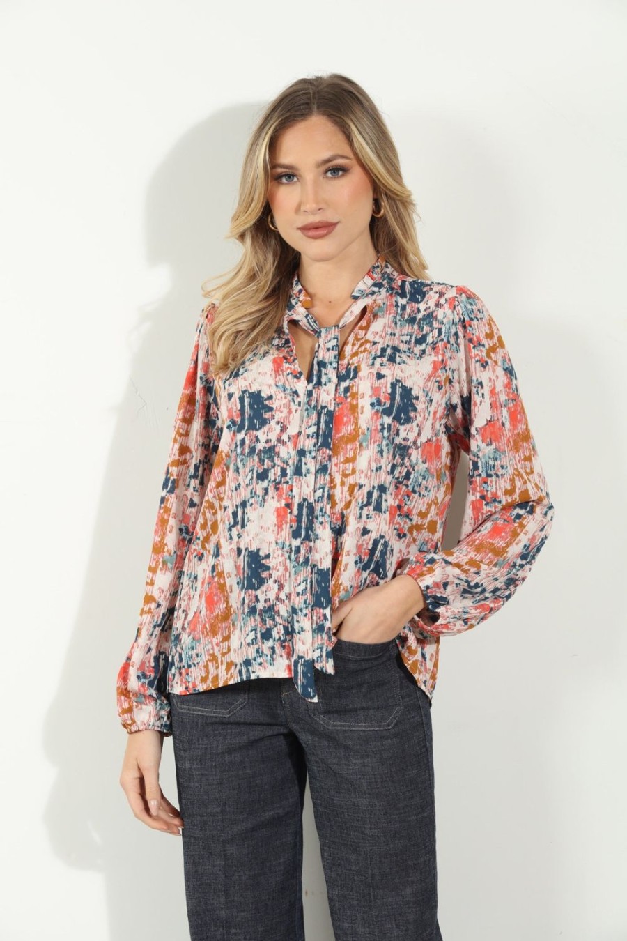 Vacation Veronica M | Shelbie Tie Neck Blouse