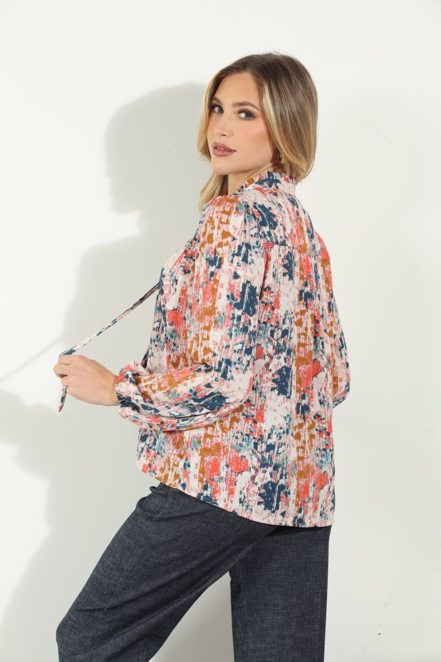 Vacation Veronica M | Shelbie Tie Neck Blouse