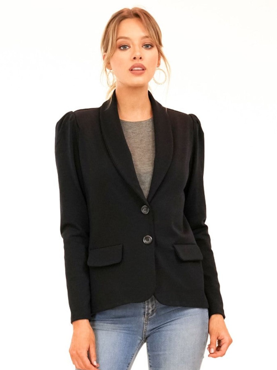 Clothing Veronica M Jackets + Blazers | Black Ponti Blazer