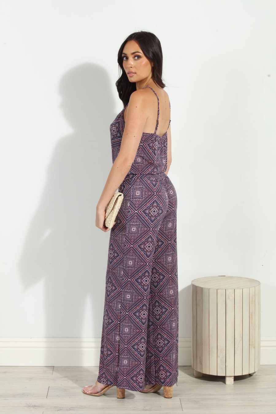 Vacation Veronica M | Kersa Cowlneck Wideleg Stretch Jumpsuit