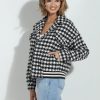 Clothing Veronica M Jackets + Blazers | Mystree Check Tweed Bomber Jacket