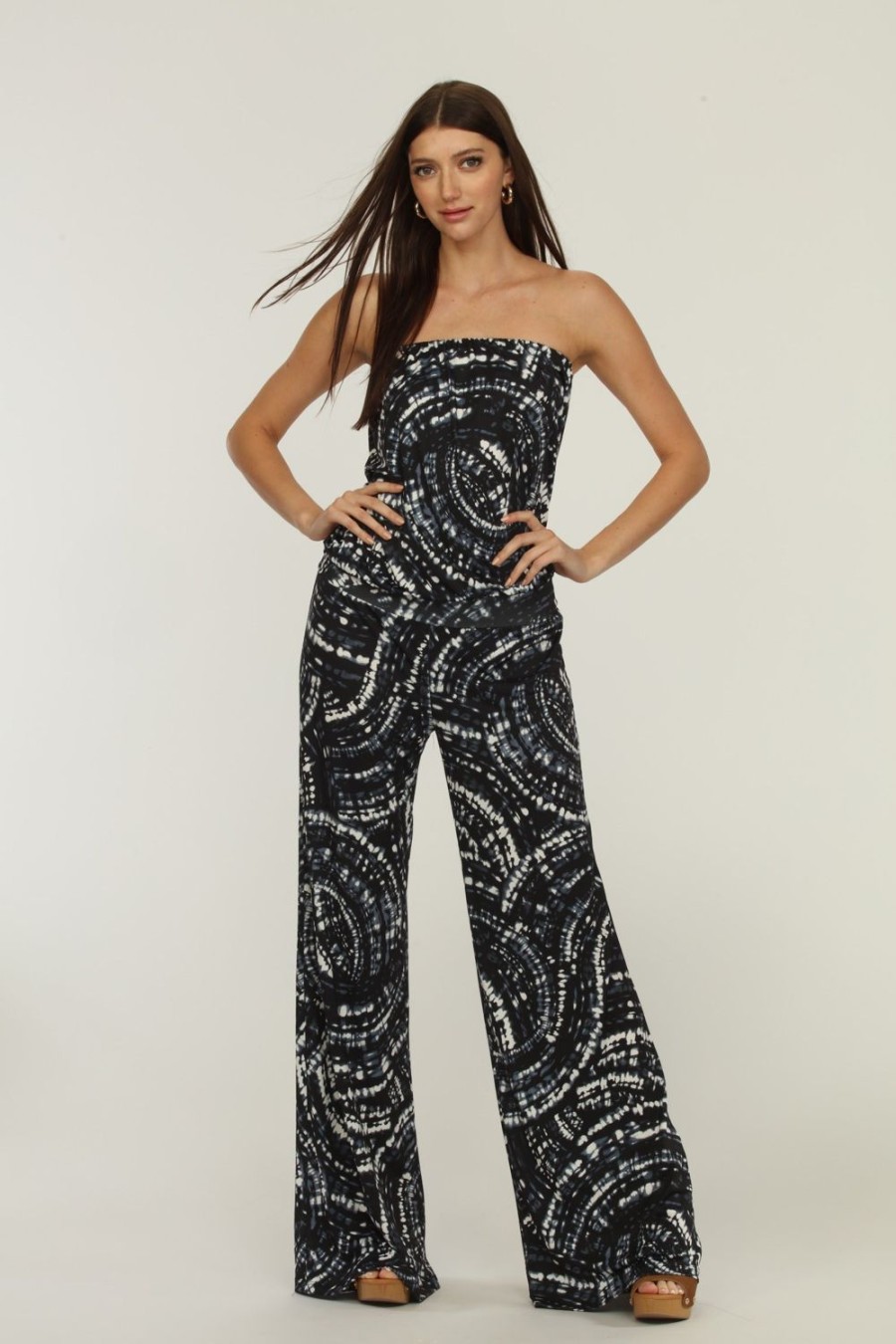 Vacation Veronica M | Myla Stretch Strapless Drop Waist Jumpsuit