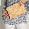 Accessories Veronica M | Natural Raffia Clutch