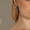 Accessories Veronica M | Silver Dangle Chain Hoops