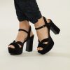 Accessories Veronica M | Chinese Laundry Daydreamer Black Suede Platform Heels-Best Seller