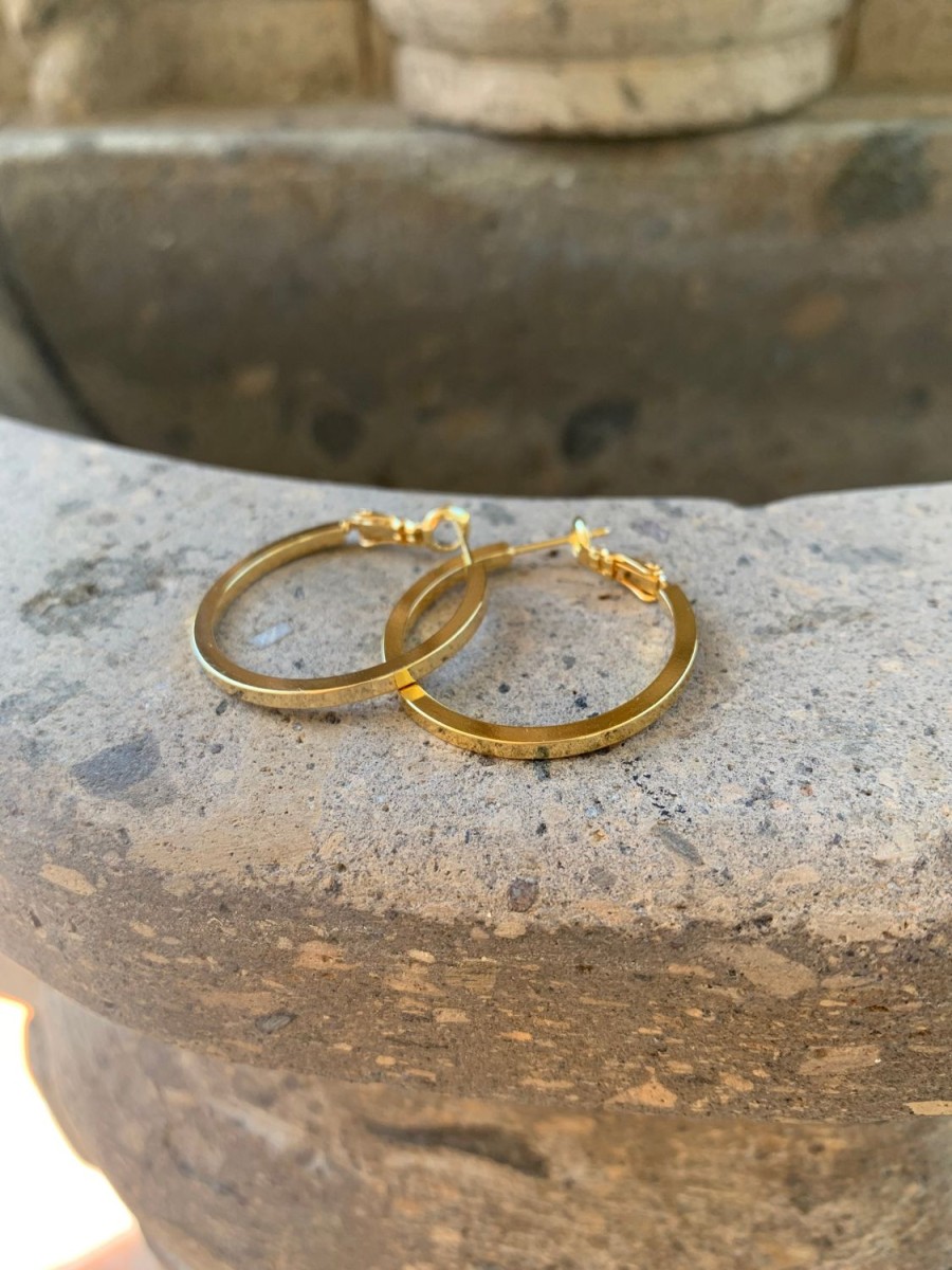 Accessories Veronica M | Nica Hoop Earrings 14K Gold Dipped