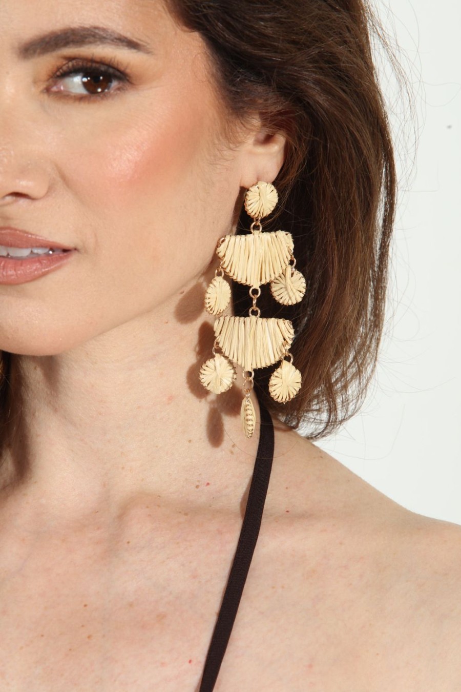 Accessories Veronica M | Woven Raffia Vacay Earrings