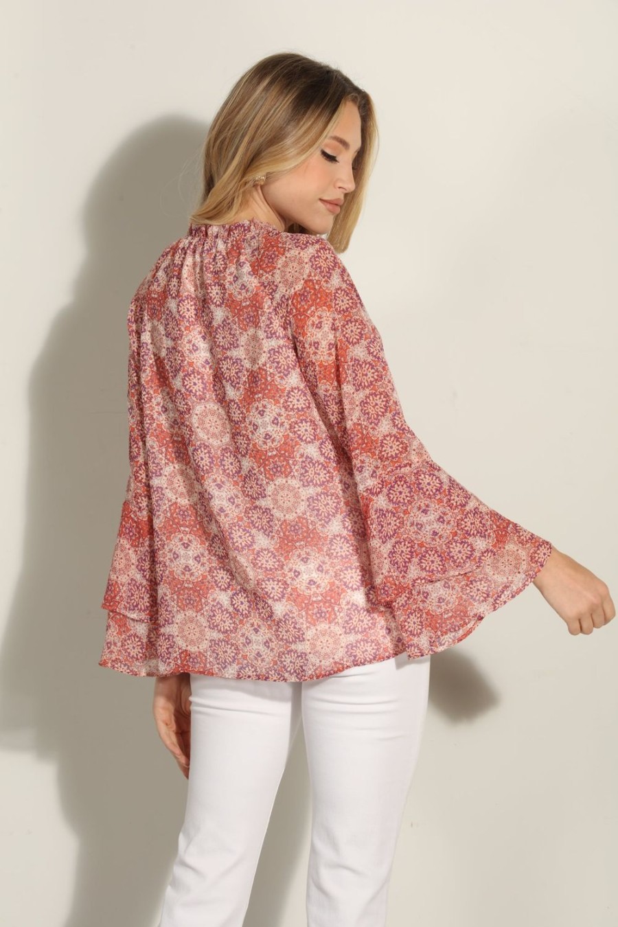 Vacation Veronica M | Temescal Flare Sleeve Blouse-Best Seller